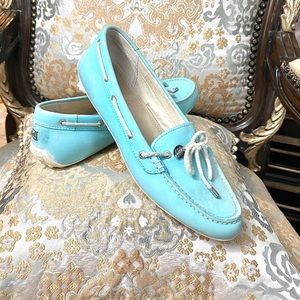 Sperry Sky Blue Slip on Moccasins